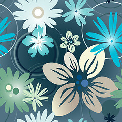 Image showing Floral pattern in blue