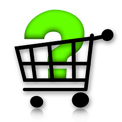 Image showing Shopping cart with question mark 