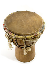 Image showing West African Djembe Tribal Drum - Top Angle