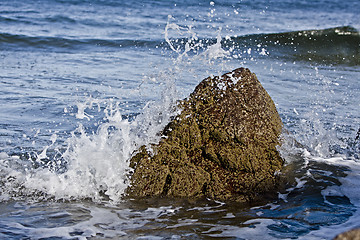 Image showing small rock in waves