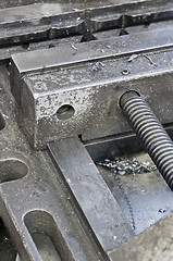 Image showing bench vice in close up shot