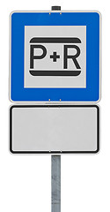 Image showing traffic sign - park and ride (clipping path included)