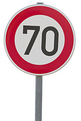 Image showing german speed limit sign - 70 km/h  (clipping path included)