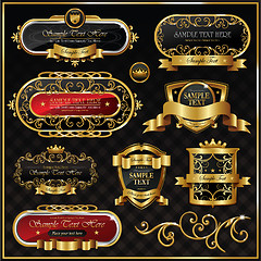 Image showing Decorative ornate gold frame label