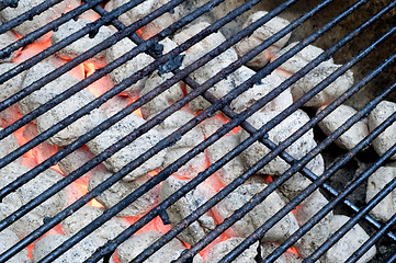 Image showing flaming barbecue charcoal