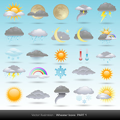 Image showing Vector weather icons collection