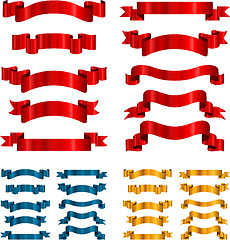 Image showing Set of ribbons banners isolated on white