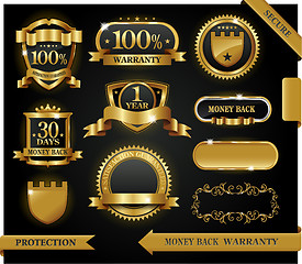 Image showing Vector 100% satisfaction guaranteed label and protection sign