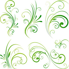 Image showing Spring floral decorative swirls