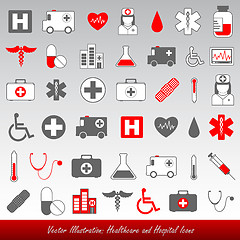 Image showing Medical icons and symbols healthcare