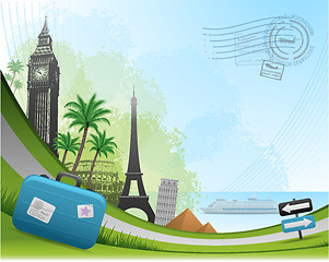 Image showing Postal card travel background