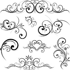 Image showing Swirling flourishes decorative floral elements