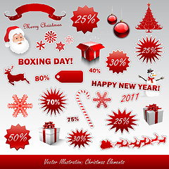 Image showing Christmas boxing day icons collection