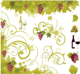 Image showing Wine decorative elements