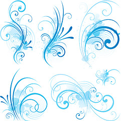Image showing Blue scroll shape design