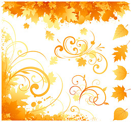 Image showing Decorative swirling autumn design