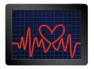 Image showing cardiogram with heart