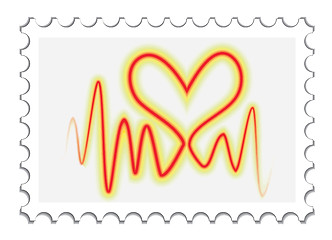 Image showing heartbeat on a stamp