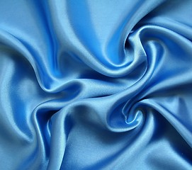 Image showing Smooth elegant blue silk as background