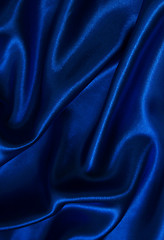 Image showing Smooth elegant blue silk 