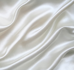 Image showing Smooth elegant white silk as background 