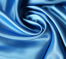 Image showing Smooth elegant dark blue silk 