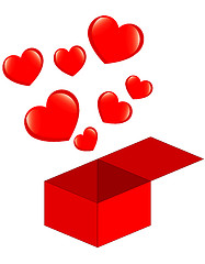 Image showing hearts from box