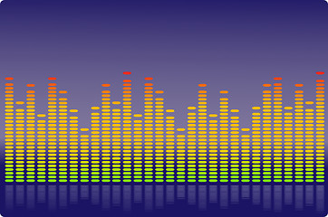 Image showing equalizer on blue background