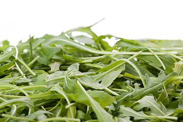 Image showing Ruccola salad fresh heap leaf isolated on white 