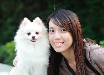 Image showing girl with dog