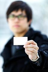 Image showing showing blank business card