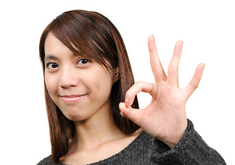 Image showing woman show ok sign