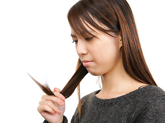 Image showing woman have hair problem