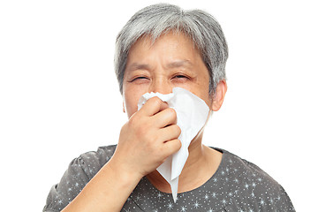 Image showing sneezing woman