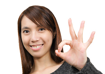 Image showing woman show ok sign