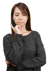 Image showing thoughtful woman