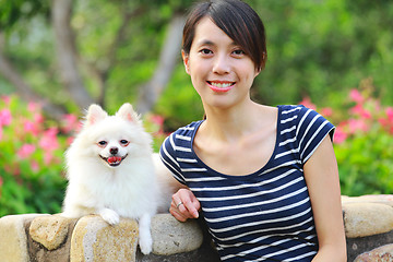 Image showing girl with dog