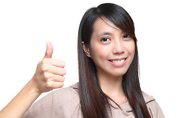 Image showing woman with thumbs up