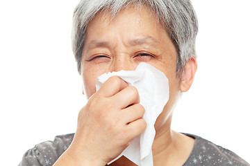 Image showing sneezing woman