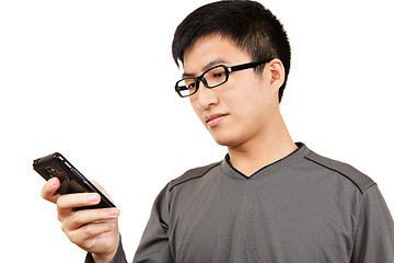 Image showing man read SMS on cellphone