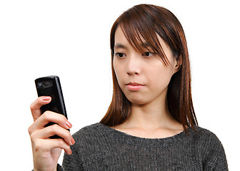 Image showing girl read sms on phone