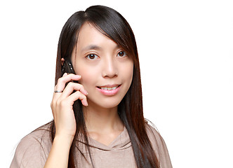 Image showing young asian girl in phone call