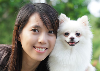 Image showing girl with dog