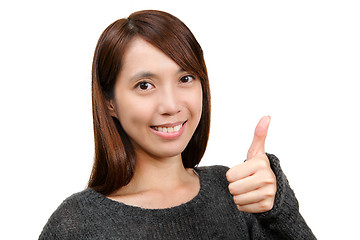 Image showing woman with thumbs up