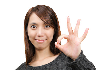 Image showing woman show ok sign