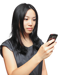 Image showing Happy business woman use cellphone