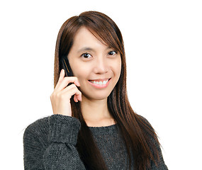 Image showing woman using mobile phone
