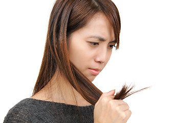 Image showing woman have hair problem