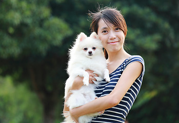 Image showing girl with dog