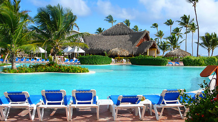 Image showing Relaxing pool in Caribbean